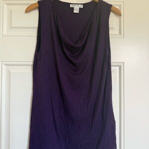 August Silk Rich Purple Drape Neck Tank Top